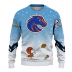 Boise State Broncos Sweater Custom Winter Football Snoopy Blue White Best Selling