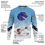 Boise State Broncos Sweater Custom Winter Football Snoopy Blue White Best Selling