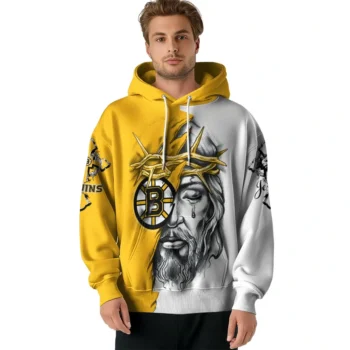 Boston Bruins Hoodie Custom Jesus Tear Gold Latest Model