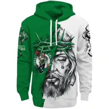 Boston Celtics Hoodie Custom Jesus Tear Green Best Selling