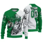 Boston Celtics Sweater Custom Jesus Tear Green White Best Selling
