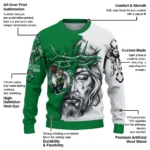 Boston Celtics Sweater Custom Jesus Tear Green White Best Selling
