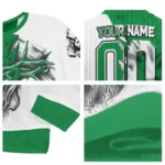 Boston Celtics Sweater Custom Jesus Tear Green White Best Selling
