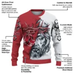 Boston Red Sox Sweater Customized Jesus Tear Red White Best Selling