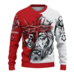 Bournemouth Sweater Customized Jesus Tear Red White Best Selling