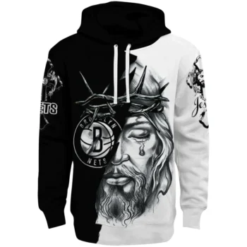 Brooklyn Nets Hoodie Customized Jesus Tear Black Best Selling