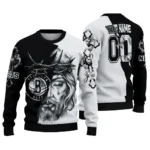 Brooklyn Nets Sweater Customized Jesus Tear Black White Best Selling