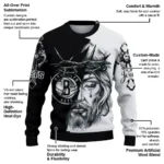 Brooklyn Nets Sweater Customized Jesus Tear Black White Best Selling