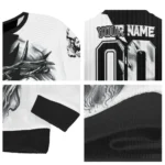 Brooklyn Nets Sweater Customized Jesus Tear Black White Best Selling