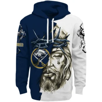Buffalo Sabres Hoodie Customized Jesus Tear Navy Blue Best Selling
