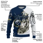 Buffalo Sabres Sweater Customized Jesus Tear Navy Blue White Best Selling