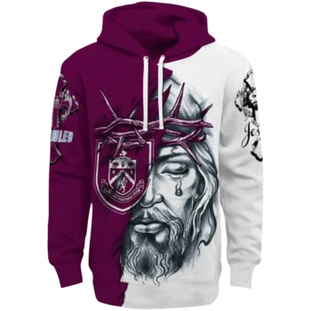 Burnley Hoodie Customized Jesus Tear Burgundy Best Selling