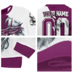 Burnley Sweater Customized Jesus Tear Burgundy White Best Selling