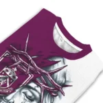 Burnley Sweater Customized Jesus Tear Burgundy White Best Selling