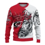 Carolina Hurricanes Sweater Custom Jesus Tear Red White Best Selling