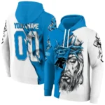 Carolina Panthers Hoodie Custom Jesus Tear Blue Best Selling