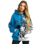 Carolina Panthers Hoodie Custom Jesus Tear Blue Best Selling