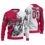 Chicago Bulls Sweater Personalized Jesus Tear Red White Best Selling