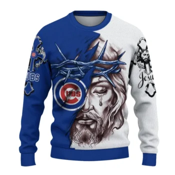 Chicago Cubs Sweater Personalized Jesus Tear Blue White Best Selling