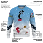 Cincinnati Bearcats Sweater Custom Winter Football Snoopy Blue White Best Selling