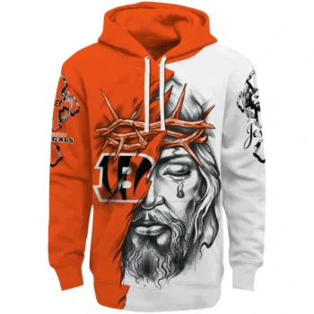 Cincinnati Bengals Hoodie Personalized Jesus Tear Orange Best Selling