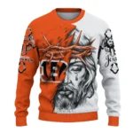 Cincinnati Bengals Sweater Personalized Jesus Tear Orange White Best Selling
