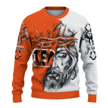 Cincinnati Bengals Sweater Personalized Jesus Tear Orange White Best Selling