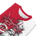 Cincinnati Reds Sweater Customized Jesus Tear Red White Best Selling