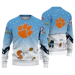 Clemson Tigers Sweater Customized Winter Football Snoopy Blue White Best Selling