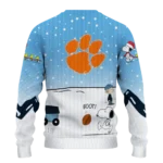 Clemson Tigers Sweater Customized Winter Football Snoopy Blue White Best Selling