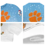 Clemson Tigers Sweater Customized Winter Football Snoopy Blue White Best Selling