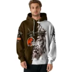 Cleveland Browns Hoodie Custom Jesus Tear Brown Best Selling
