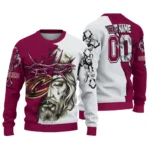 Cleveland Cavaliers Sweater Custom Jesus Tear Wine White Best Selling