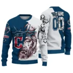 Cleveland Guardians Sweater Personalized Jesus Tear Navy Blue White Best Selling