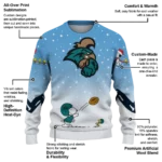 Coastal Carolina Chanticleers Sweater Personalized Winter Football Snoopy Blue White Best Selling