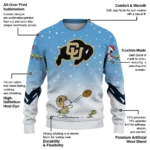 Colorado Buffaloes Sweater Customized Winter Football Snoopy Blue White Best Selling