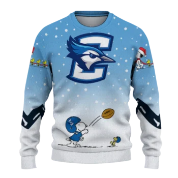 Creighton Bluejays Sweater Custom Winter Football Snoopy Blue White Best Selling