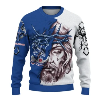 Crystal Palace Sweater Custom Jesus Tear Blue White Best Selling