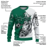 Dallas Stars Sweater Customized Jesus Tear Green White Best Selling
