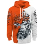 Denver Broncos Hoodie Personalized Jesus Tear Orange Best Selling