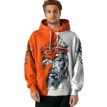 Denver Broncos Hoodie Personalized Jesus Tear Orange Latest Model