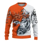 Denver Broncos Sweater Personalized Jesus Tear Orange White Best Selling