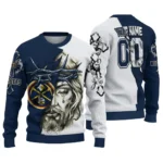 Denver Nuggets Sweater Custom Jesus Tear Blue White Best Selling
