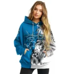 Detroit Lions Hoodie Custom Jesus Tear Blue Best Selling