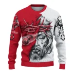 Detroit Red Wings Sweater Personalized Jesus Tear Red White Best Selling