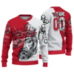 Detroit Red Wings Sweater Personalized Jesus Tear Red White Best Selling