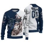Detroit Tigers Sweater Customized Jesus Tear Navy White Best Selling