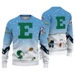 Eastern Michigan Eagles Sweater Customized Winter Football Snoopy Blue White Best Selling