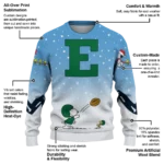Eastern Michigan Eagles Sweater Customized Winter Football Snoopy Blue White Best Selling