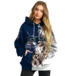 Edmonton Oilers Hoodie Custom Jesus Tear Blue Best Selling